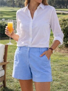 Crown & Ivy Caroline Shorts Light Blue Classic Preppy Size 14